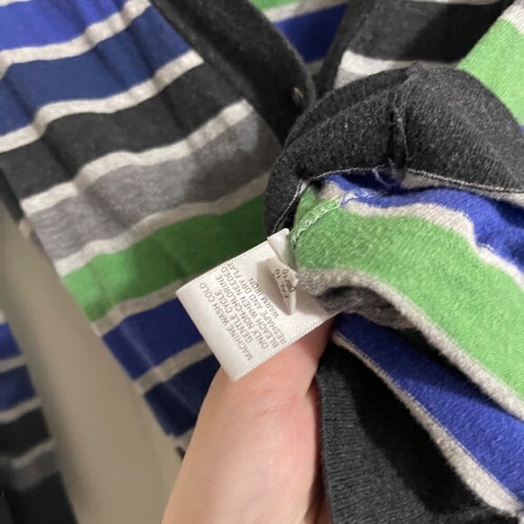 Banana Republic Womens Gray Blue Green Striped 3/4 Sleeve Button Cardigan XS - Picture 4 of 6